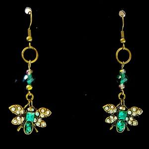 Catwalk Like an Egyptian Green Buzzing Bling Handcrafted Earrings